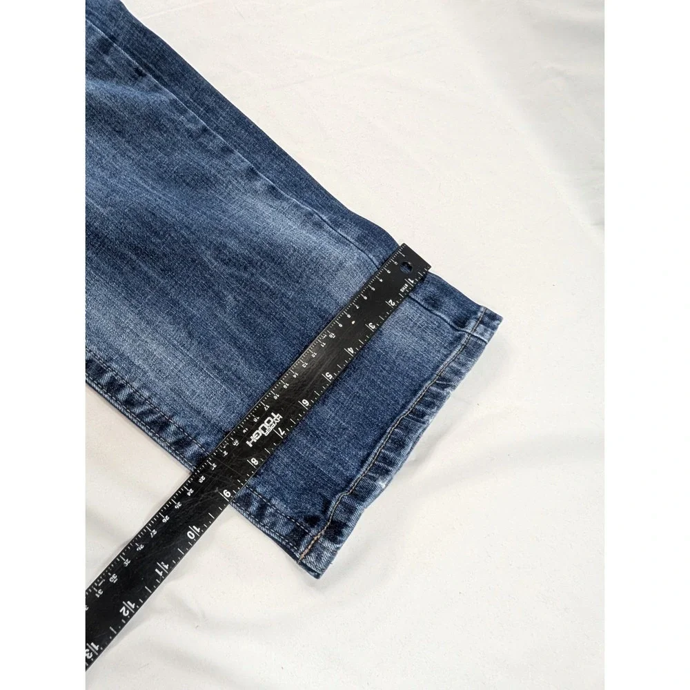 Wrangler Rock 47 Jeans Mens 38x30‎ Thick Stitch Heavy Blue Slim Straight Denim